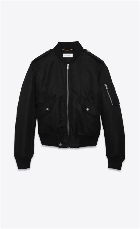 ysl bomber jacket men's|black nylon bomber jacket.